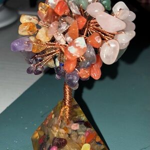 Gemstone Tree with Copper Wire Accents